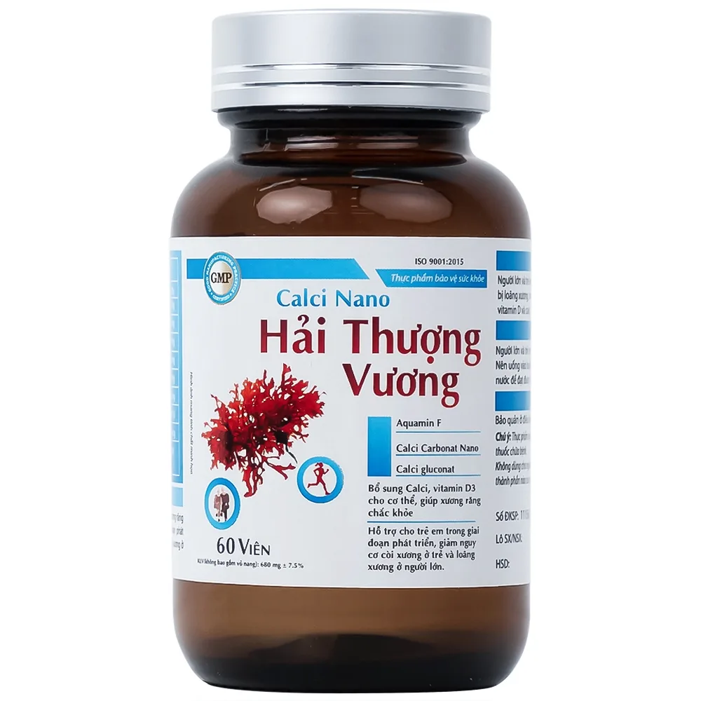Hình ảnh Viên uống Calci Nano Hải Thượng Vương bổ sung Calci, vitamin D3 cho cơ thể (60 viên)