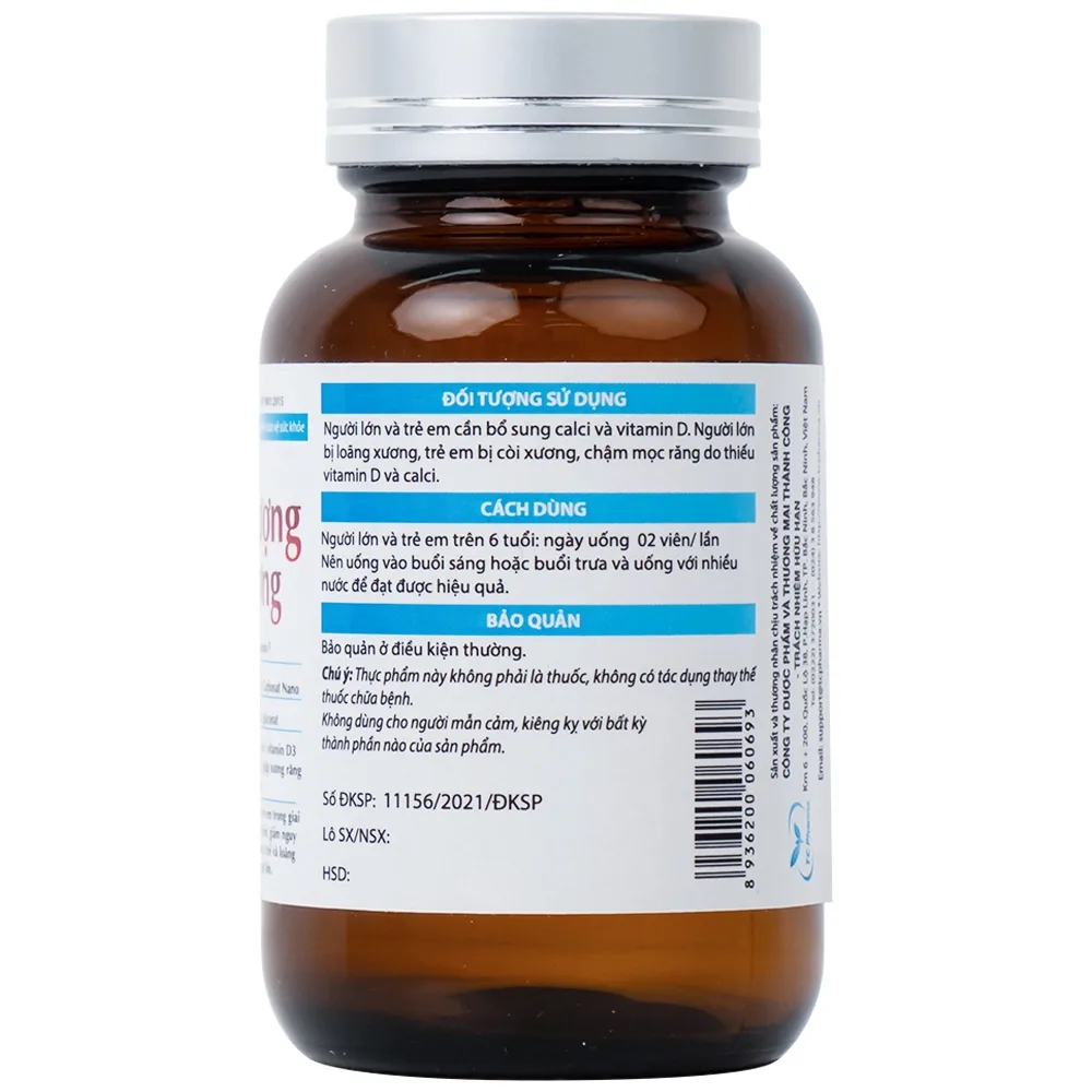 Hình ảnh Viên uống Calci Nano Hải Thượng Vương bổ sung Calci, vitamin D3 cho cơ thể (60 viên)