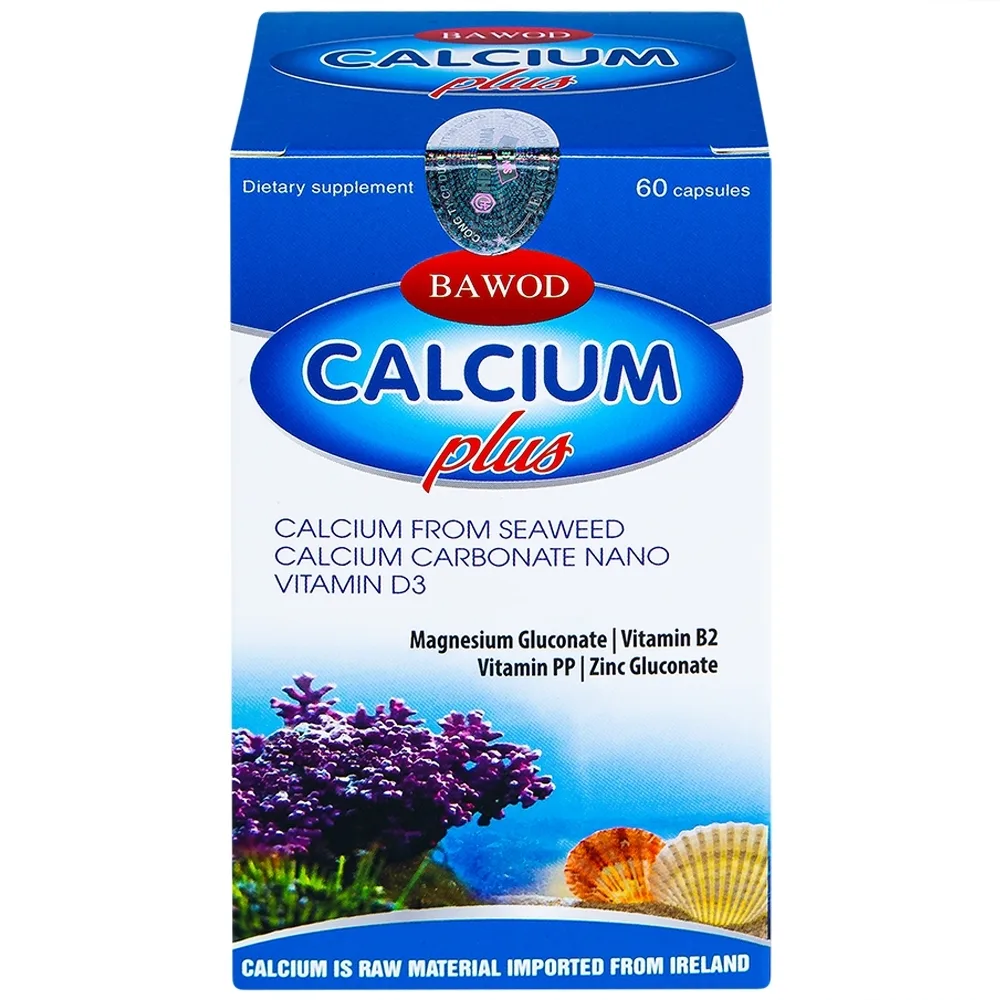 Hình ảnh Viên uống Bawod Calcium Plus bổ sung canxi, vitamin D3 giúp răng, xương chắc khỏe (60 viên)
