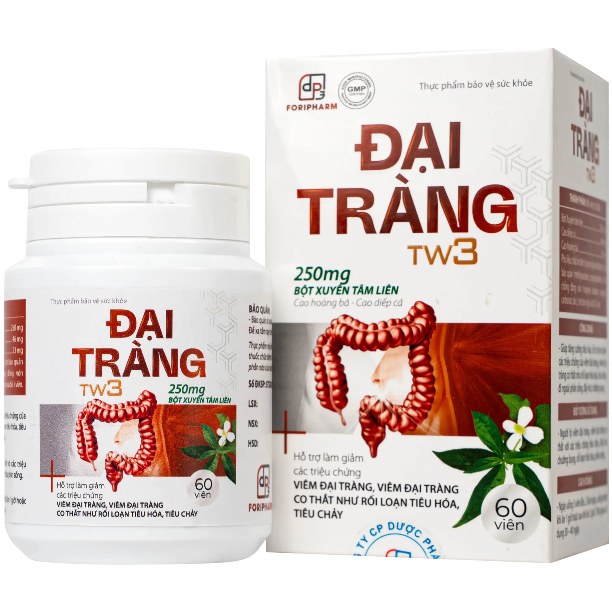 Hình ảnh Viên uống hỗ trợ làm giảm các triệu chứng viêm đại tràng, tăng cường tiêu hoá Đại Tràng Tw3 Foripharm (Hộp 60 viên)