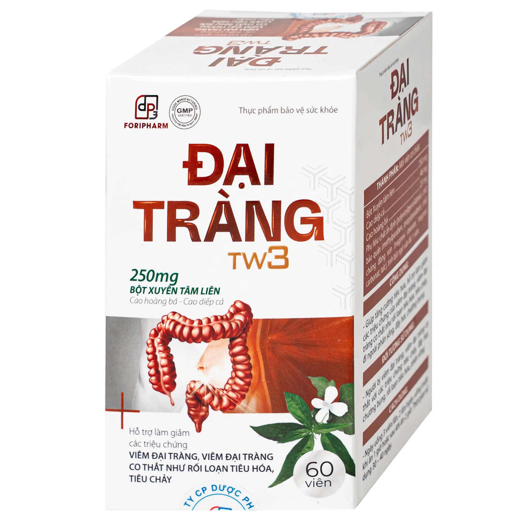Hình ảnh Viên uống hỗ trợ làm giảm các triệu chứng viêm đại tràng, tăng cường tiêu hoá Đại Tràng Tw3 Foripharm (Hộp 60 viên)