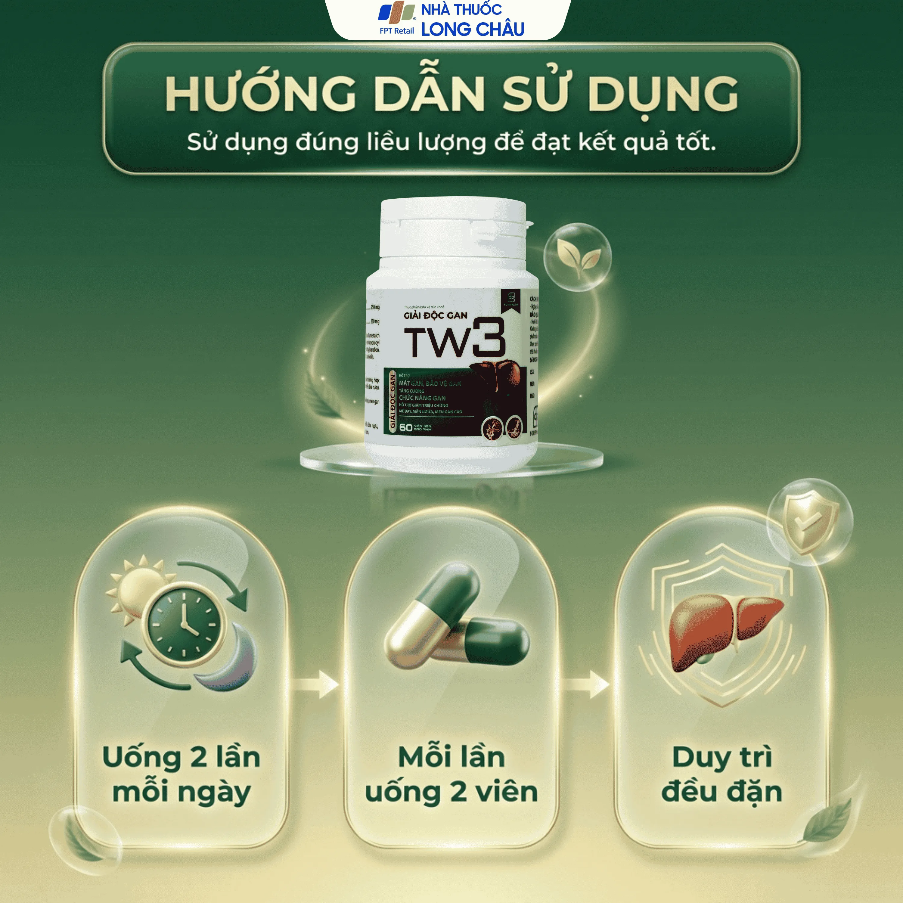 Hình ảnh Viên uống giúp thanh nhiệt, mát gan, bảo vệ gan, tăng cường chức năng gan giải độc gan Tw3 Foripharm (Hộp 60 viên)