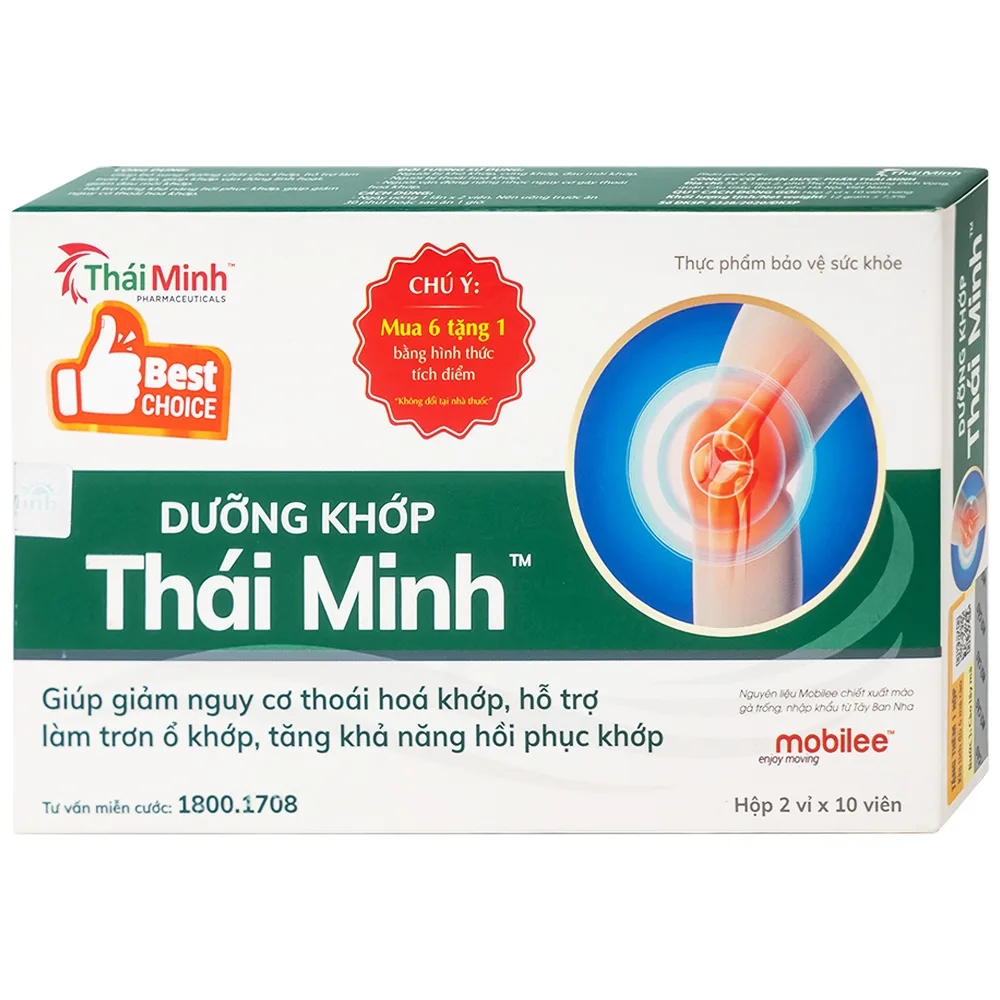 Hình ảnh Viên nang cứng Dưỡng khớp Thái Minh giúp giảm nguy cơ thoái hóa khớp (2 vỉ x 10 viên)