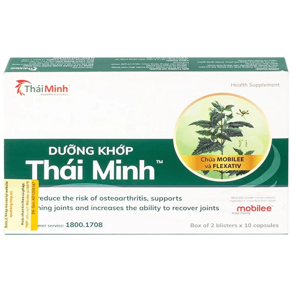 Hình ảnh Viên nang cứng Dưỡng khớp Thái Minh giúp giảm nguy cơ thoái hóa khớp (2 vỉ x 10 viên)