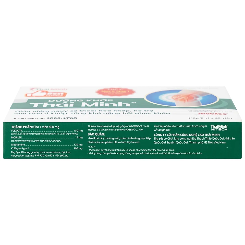 Hình ảnh Viên nang cứng Dưỡng khớp Thái Minh giúp giảm nguy cơ thoái hóa khớp (2 vỉ x 10 viên)