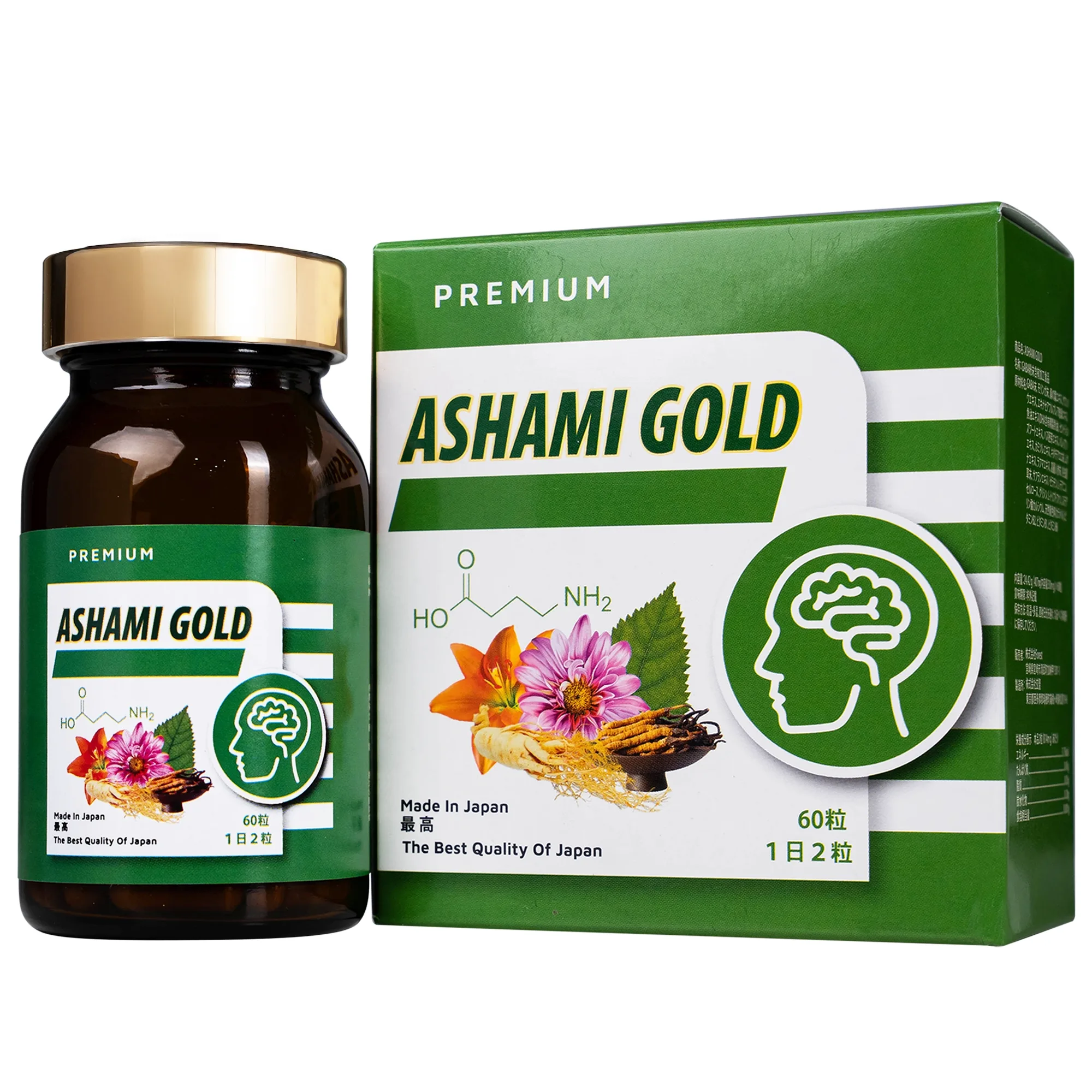 Hình ảnh Viên hỗ trợ cải thiện tình trạng lo âu, cải thiện giấc ngủ Ashami Gold (60 viên)