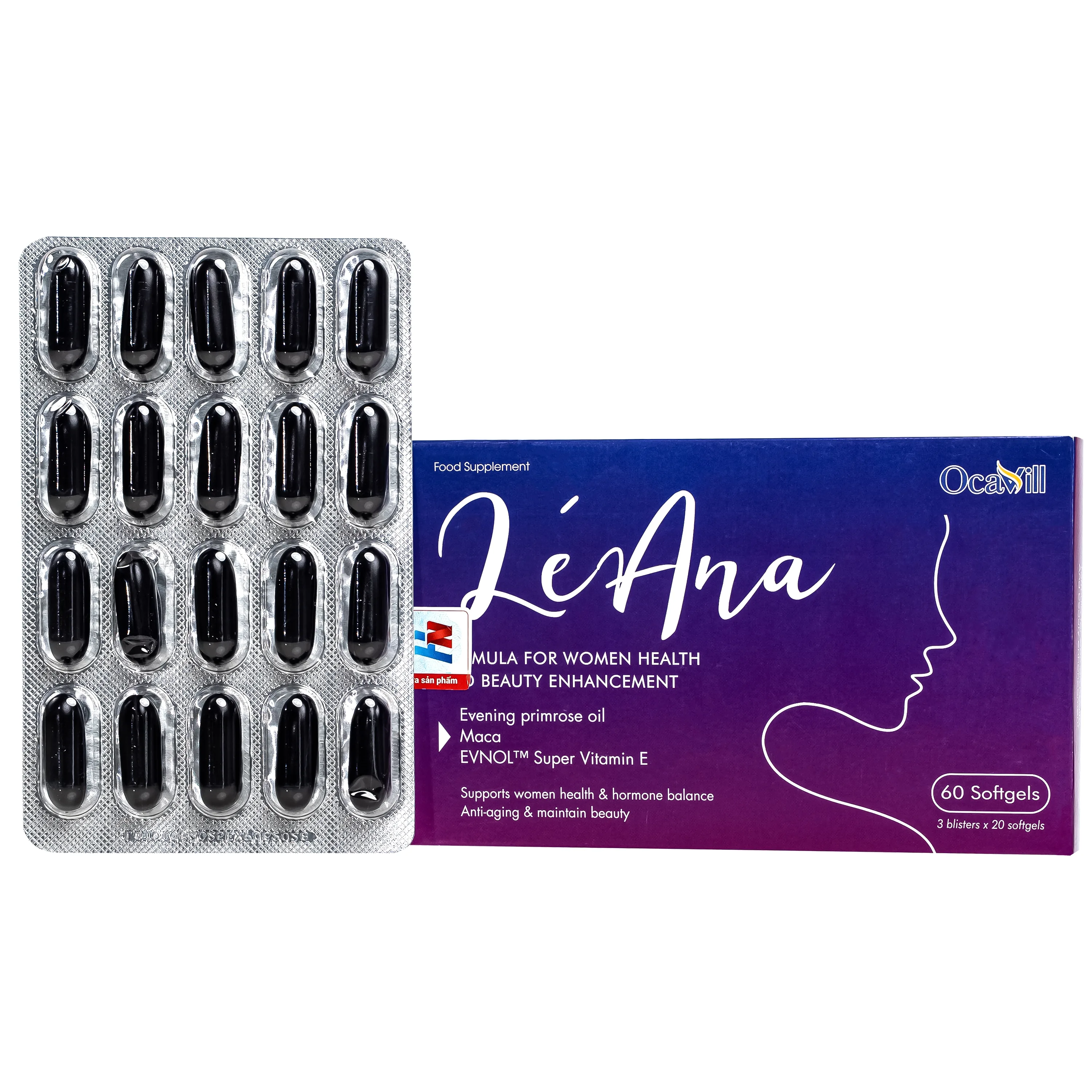 Hình ảnh Viên uống giúp cải thiện triệu chứng tiền mãn kinh, cân bằng nội tiết tố, hạn chế lão hóa, giúp đẹp da Léana Ocavill(3 vỉ x 20 viên)
