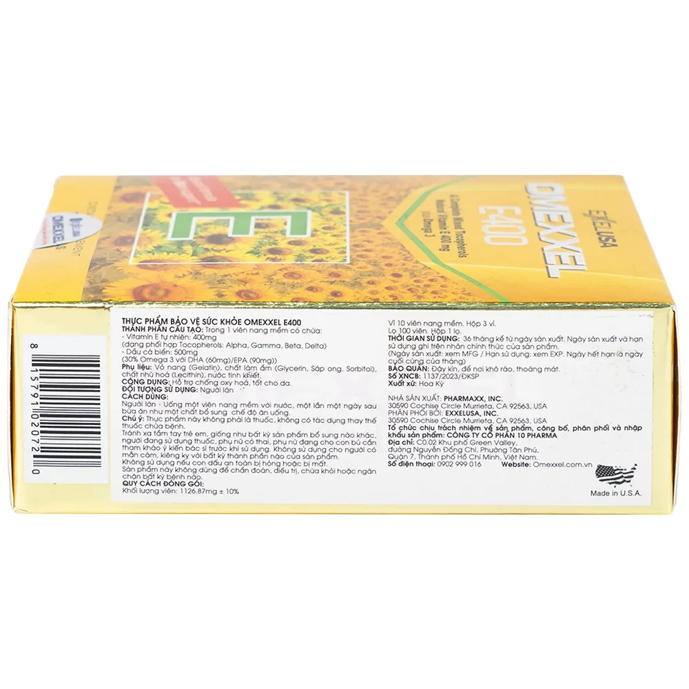 Hình ảnh Thực phẩm bảo vệ sức khỏe Omexxel E400