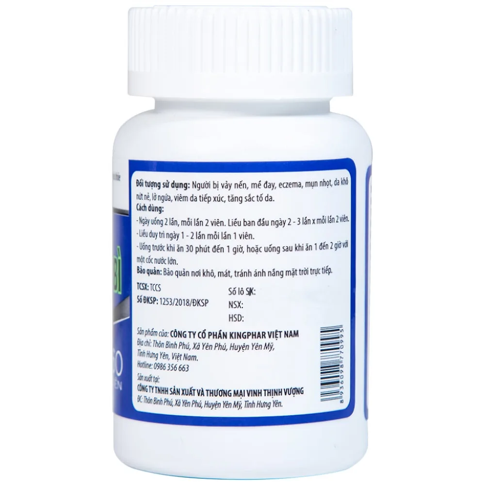 Hình ảnh Viên uống Khang Bảo Bì Kingphar hỗ trợ giảm chứng mày đay, Eczema, mụn nhọt (60 viên)