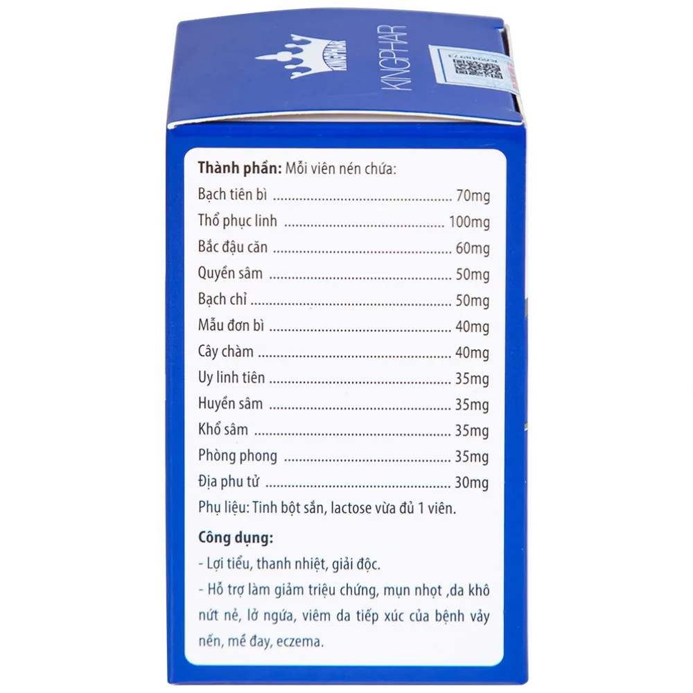 Hình ảnh Viên uống Khang Bảo Bì Kingphar hỗ trợ giảm chứng mày đay, Eczema, mụn nhọt (60 viên)