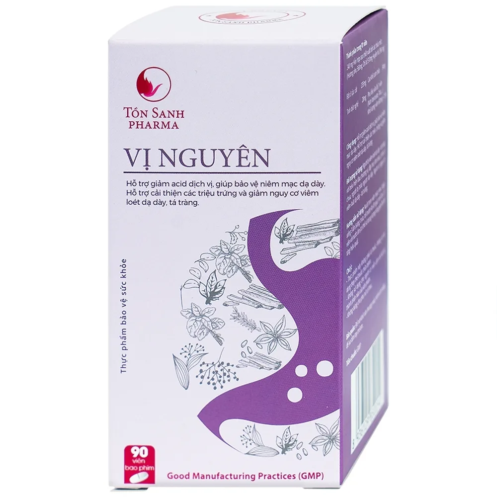Hình ảnh Viên uống Vị Nguyên hỗ trợ giảm acid dịch vị, bảo vệ niêm mạc dạ dày (90 viên)