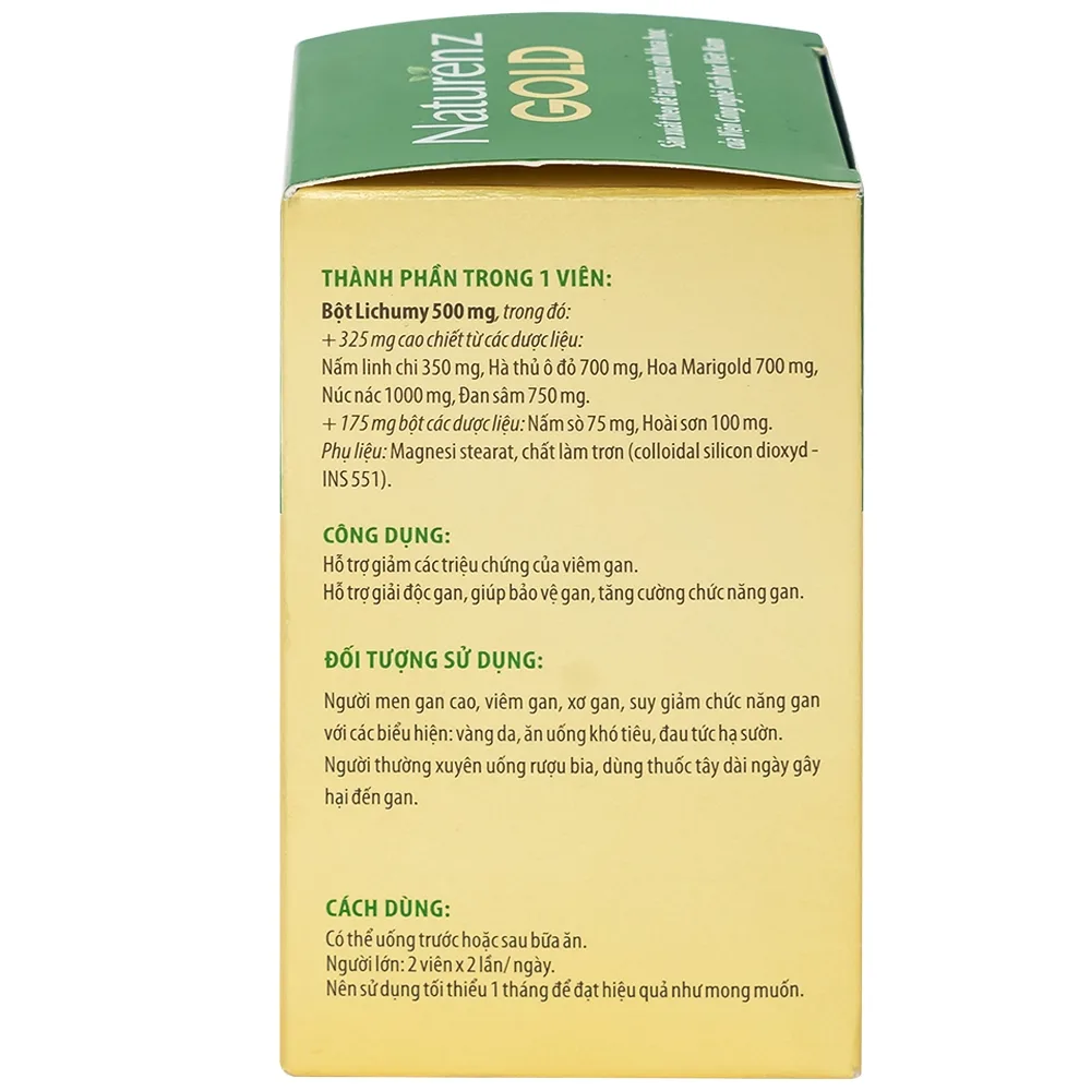 Hình ảnh Viên nang cứng Naturenz Gold DHG Pharma hỗ trợ giảm các triệu chứng của viêm gan (100 viên)