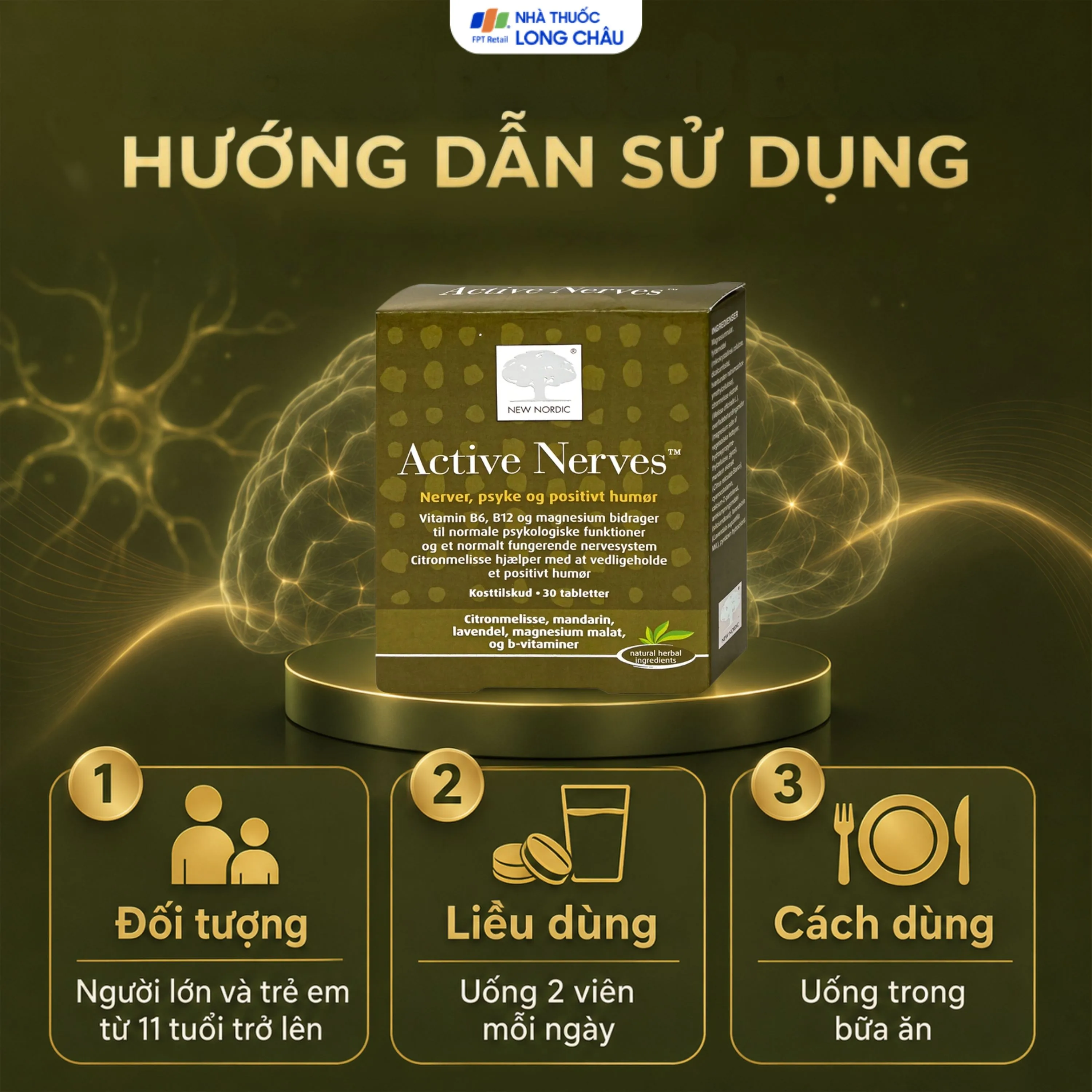 Hình ảnh Viên uống hỗ trợ giảm mệt mỏi New Nordic Active Nerves New Nordic (30 viên)