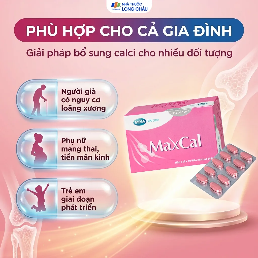 Hình ảnh Viên uống hỗ trợ giảm nguy cơ loãng xương Maxcal Mega (3 vỉ x 10 viên)