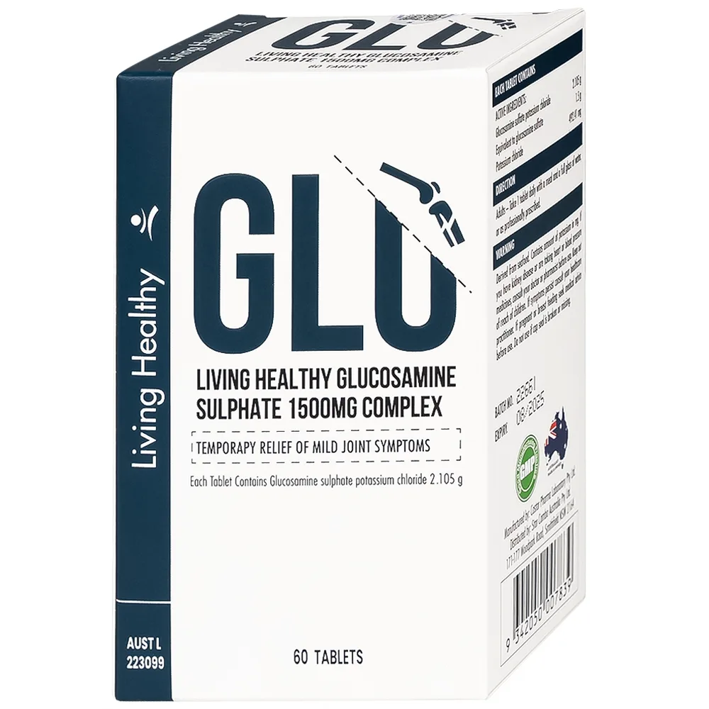 Hình ảnh Viên uống hỗ trợ giảm viêm khớp Living Healthy Glucosamine Sulphate 1500mg Complex (60 viên)