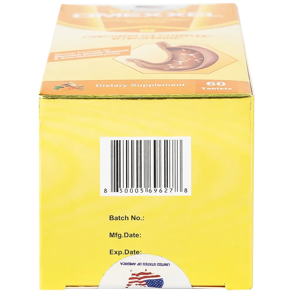 Hình ảnh Viên uống Premium Omexxel Curcumin C3 Complex W/Bioperine hỗ trợ cải thiện tiêu hóa (60 viên)