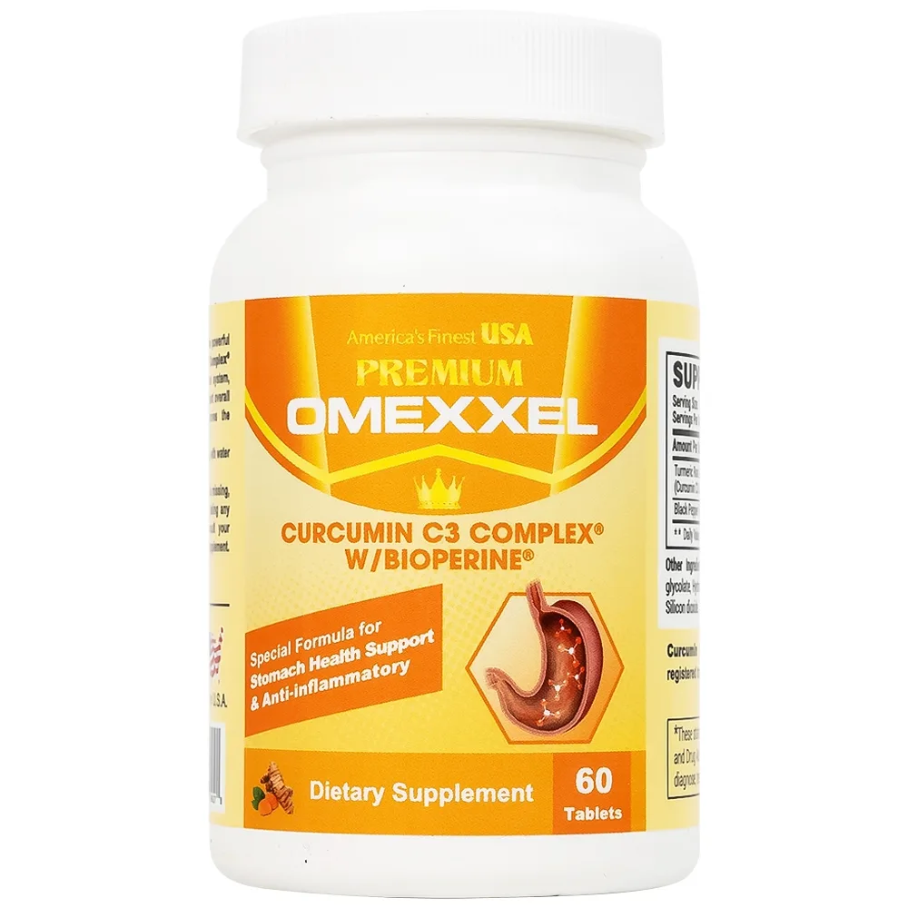 Hình ảnh Viên uống Premium Omexxel Curcumin C3 Complex W/Bioperine hỗ trợ cải thiện tiêu hóa (60 viên)