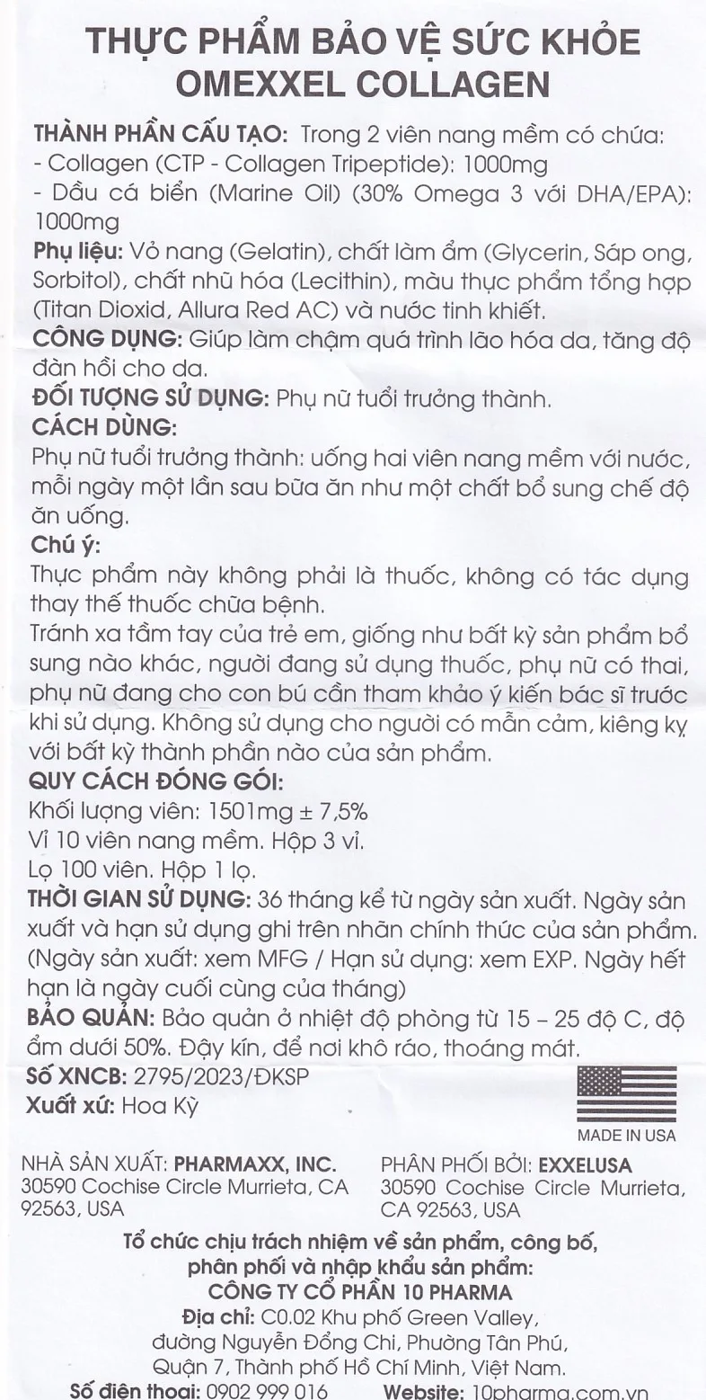 Hình ảnh Thực phẩm bảo vệ sức khoẻ Omexxel Collagen