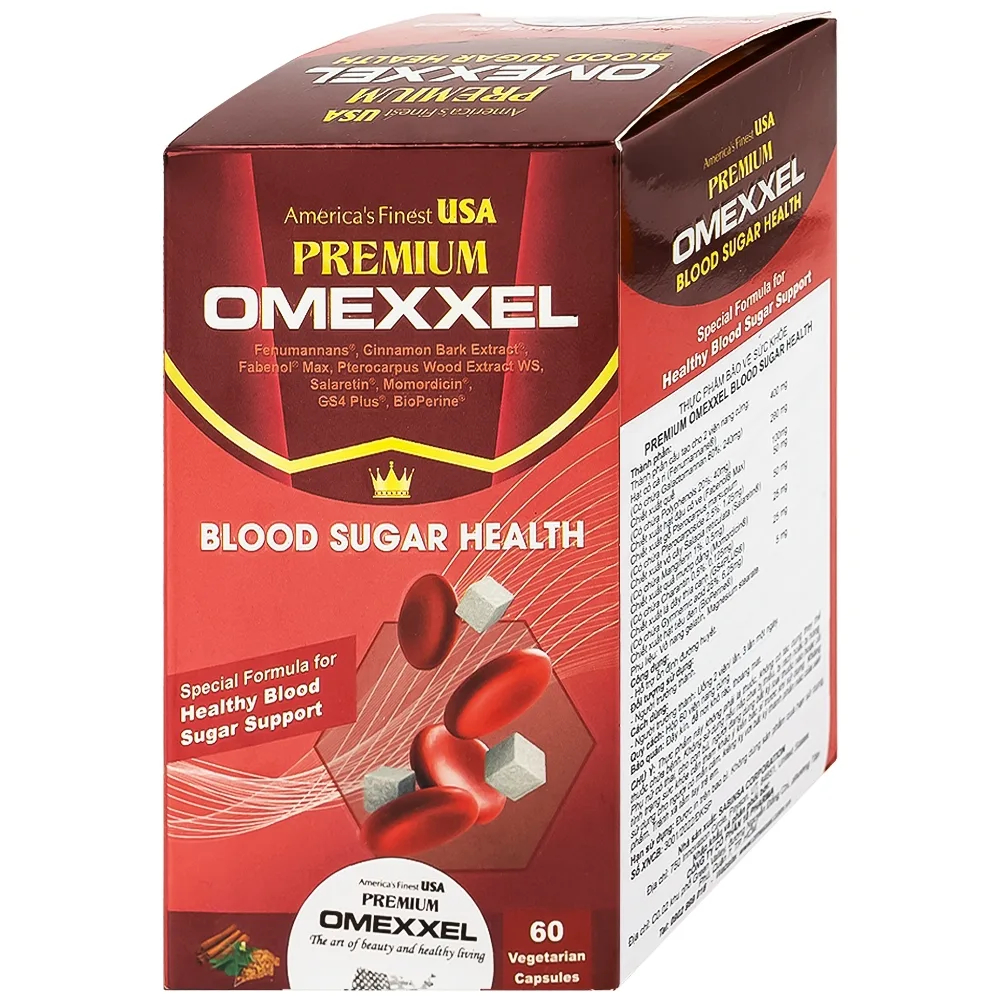 Hình ảnh Viên uống Premium Omexxel Blood Sugar Health hỗ trợ ổn định đường huyết (60 viên)