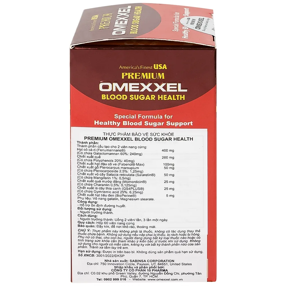 Hình ảnh Viên uống Premium Omexxel Blood Sugar Health hỗ trợ ổn định đường huyết (60 viên)