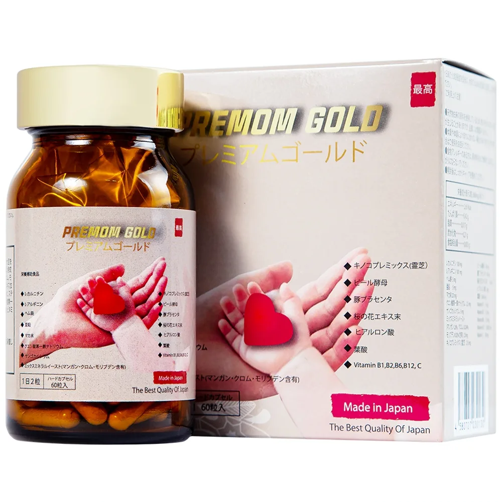 Hình ảnh Viên uống Premom Gold Jpanwell hỗ trợ phụ nữ trước giai đoạn mang thai (60 viên)