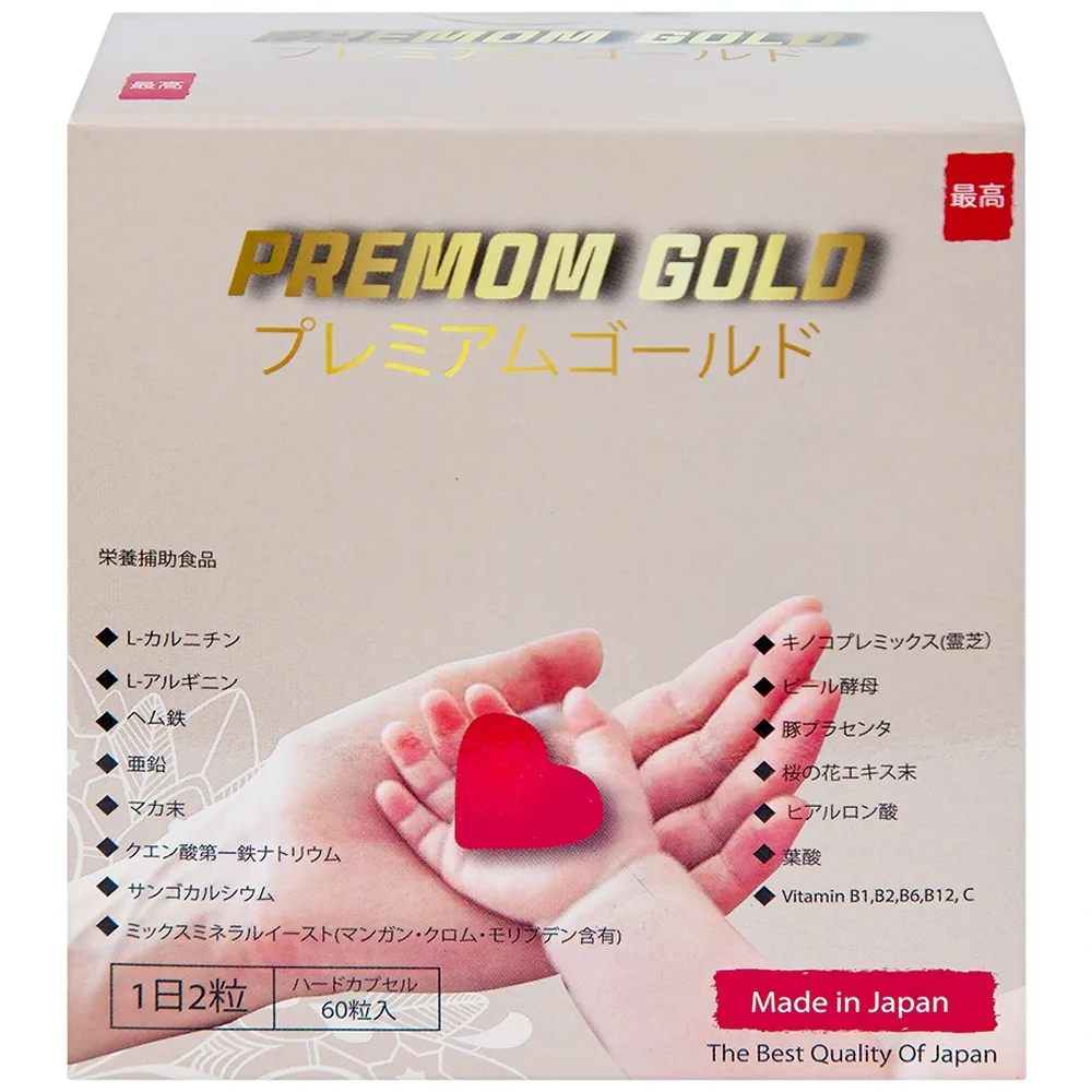 Hình ảnh Viên uống Premom Gold Jpanwell hỗ trợ phụ nữ trước giai đoạn mang thai (60 viên)