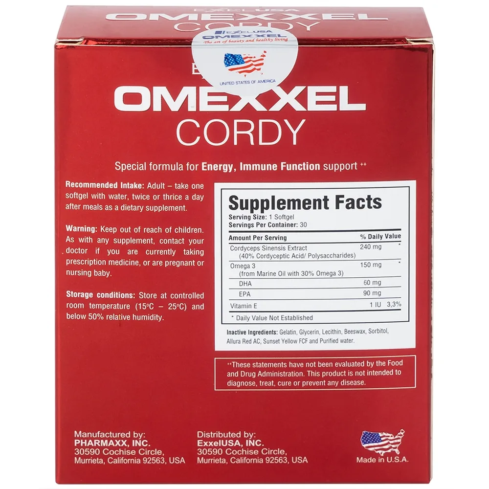 Hình ảnh Viên nang mềm Omexxel Cordy hỗ trợ tăng sức đề kháng (3 vỉ x 10 viên)