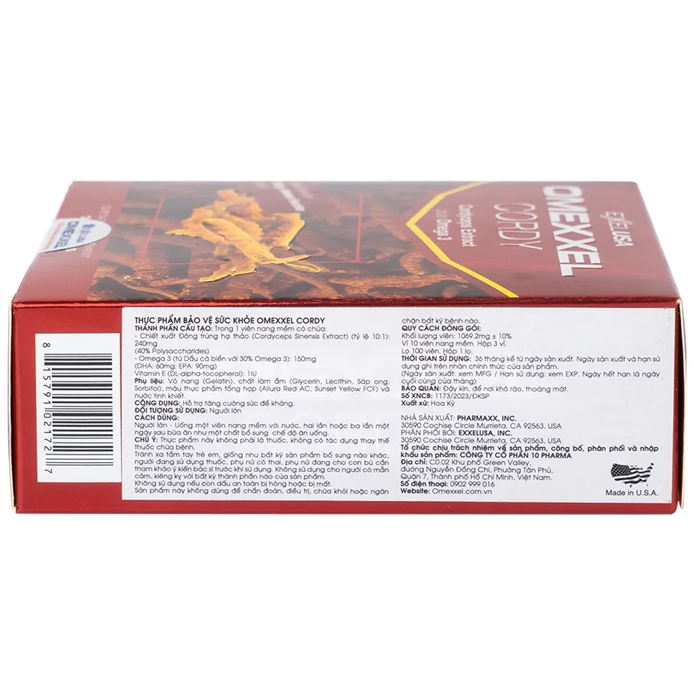 Hình ảnh Viên nang mềm Omexxel Cordy hỗ trợ tăng sức đề kháng (3 vỉ x 10 viên)