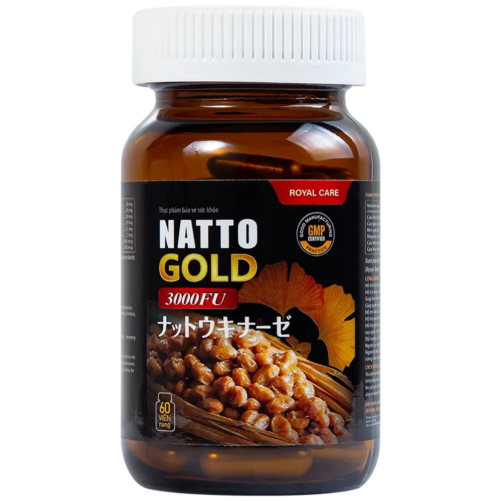 Hình ảnh Viên uống Natto Gold 3000FU Royal Care hỗ trợ hoạt huyết, tăng cường tuần hoàn não (60 viên)