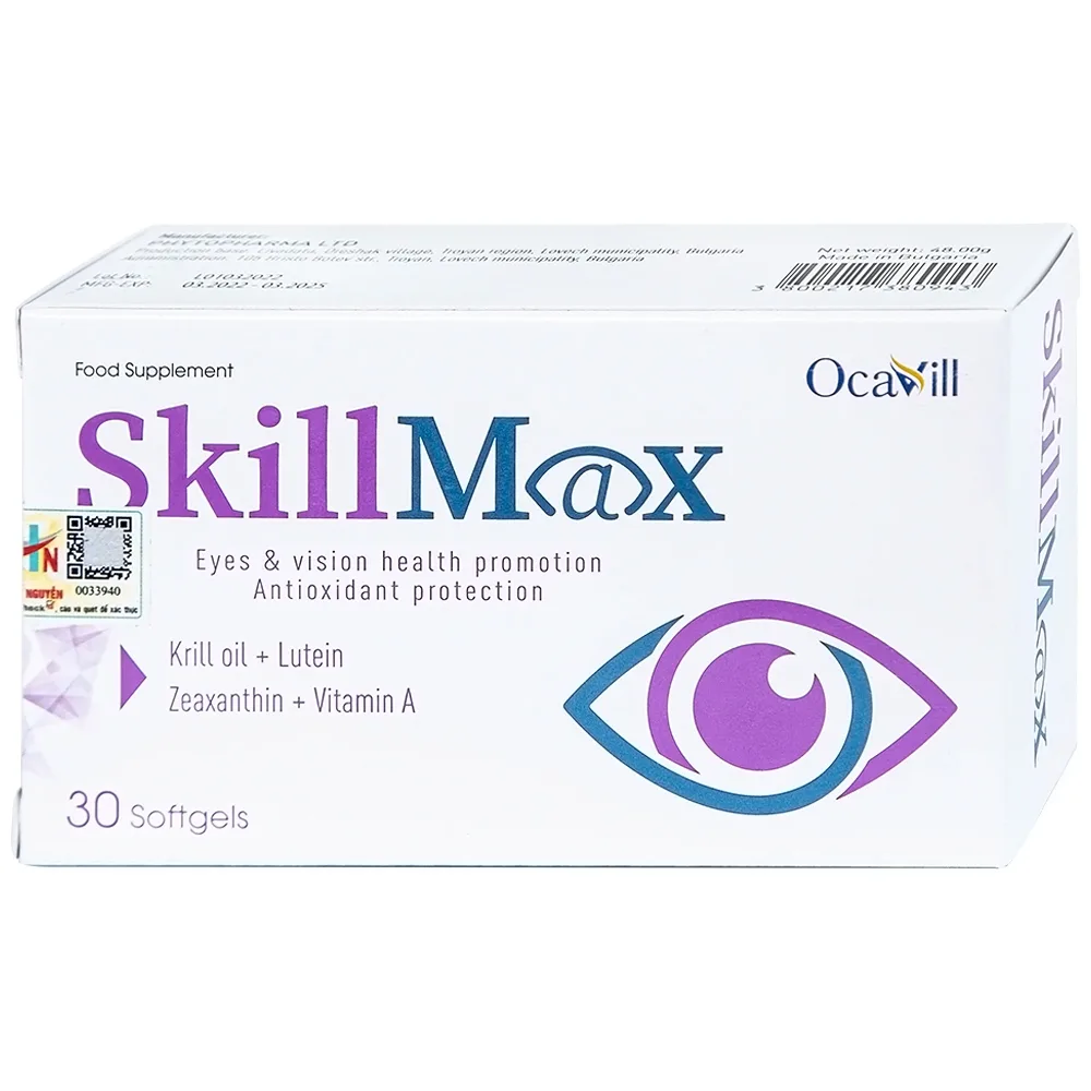 Hình ảnh Viên uống SkillMax OCAVILL hỗ trợ tăng cường thị lực, cải thiện các triệu chứng khô mắt (3 vỉ x 10 viên)