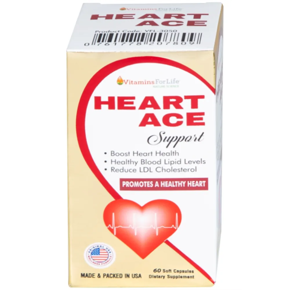Hình ảnh Viên uống Heart Ace Support Vitamins For Life hỗ trợ sức khỏe tim mạch, điều hòa nhịp tim (Hộp 60 viên)
