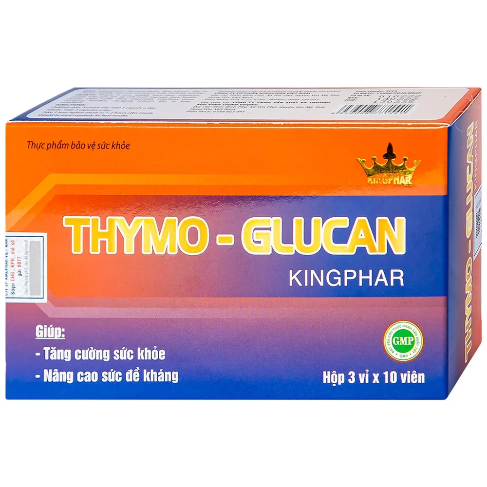 Hình ảnh Viên uống Thymo-Glucan Kingphar nâng cao sức đề kháng, giúp cơ thể khỏe mạnh (3 vỉ x 10 viên)