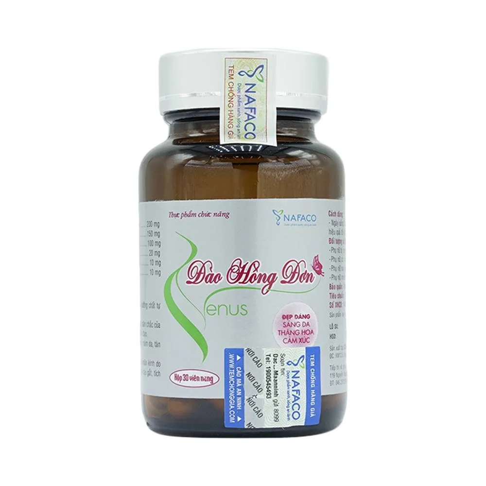 Hình ảnh Viên uống Đào Hồng Đơn Venus Nafaco hỗ trợ cải thiện thiếu hụt nội tiết tố nữ (30 viên)