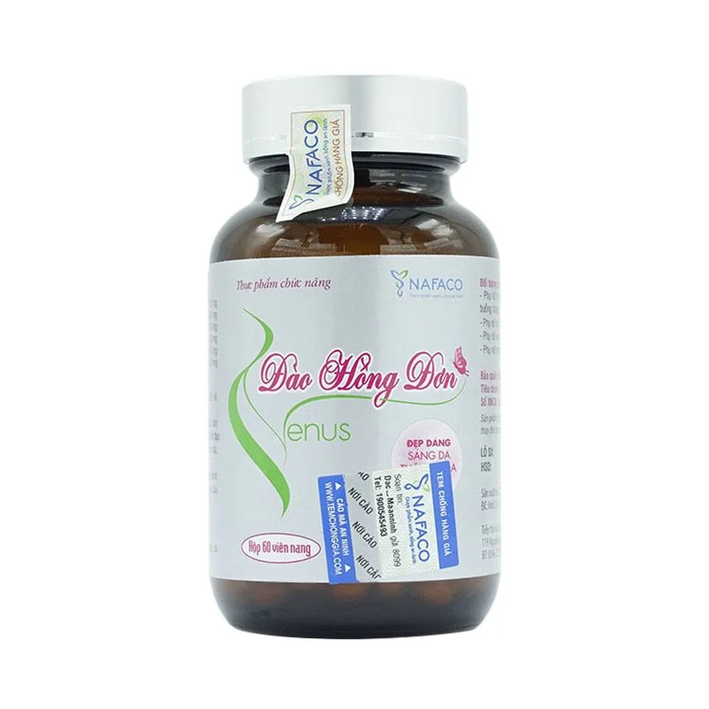 Hình ảnh Viên uống Đào Hồng Đơn Venus Nafaco hỗ trợ cải thiện thiếu hụt nội tiết tố nữ (60 viên)