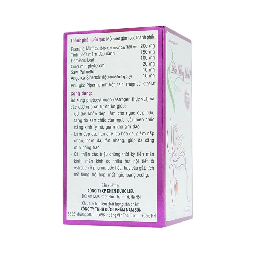 Hình ảnh Viên uống Đào Hồng Đơn Venus Nafaco hỗ trợ cải thiện thiếu hụt nội tiết tố nữ (60 viên)
