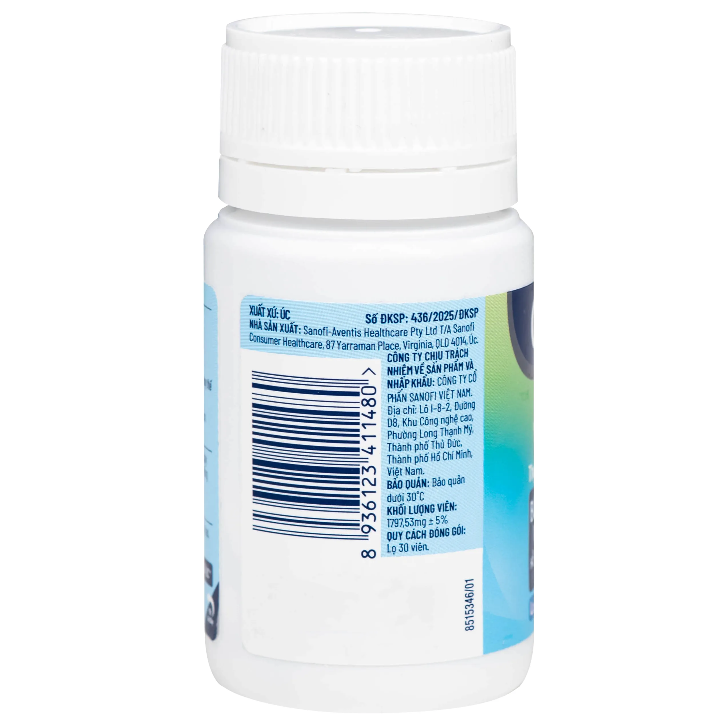 Hình ảnh Viên uống Ostelin Calcium & Vitamin D3 Sanofi giúp tăng hấp thụ canxi, duy trì xương và răng chắc khỏe (30 viên)