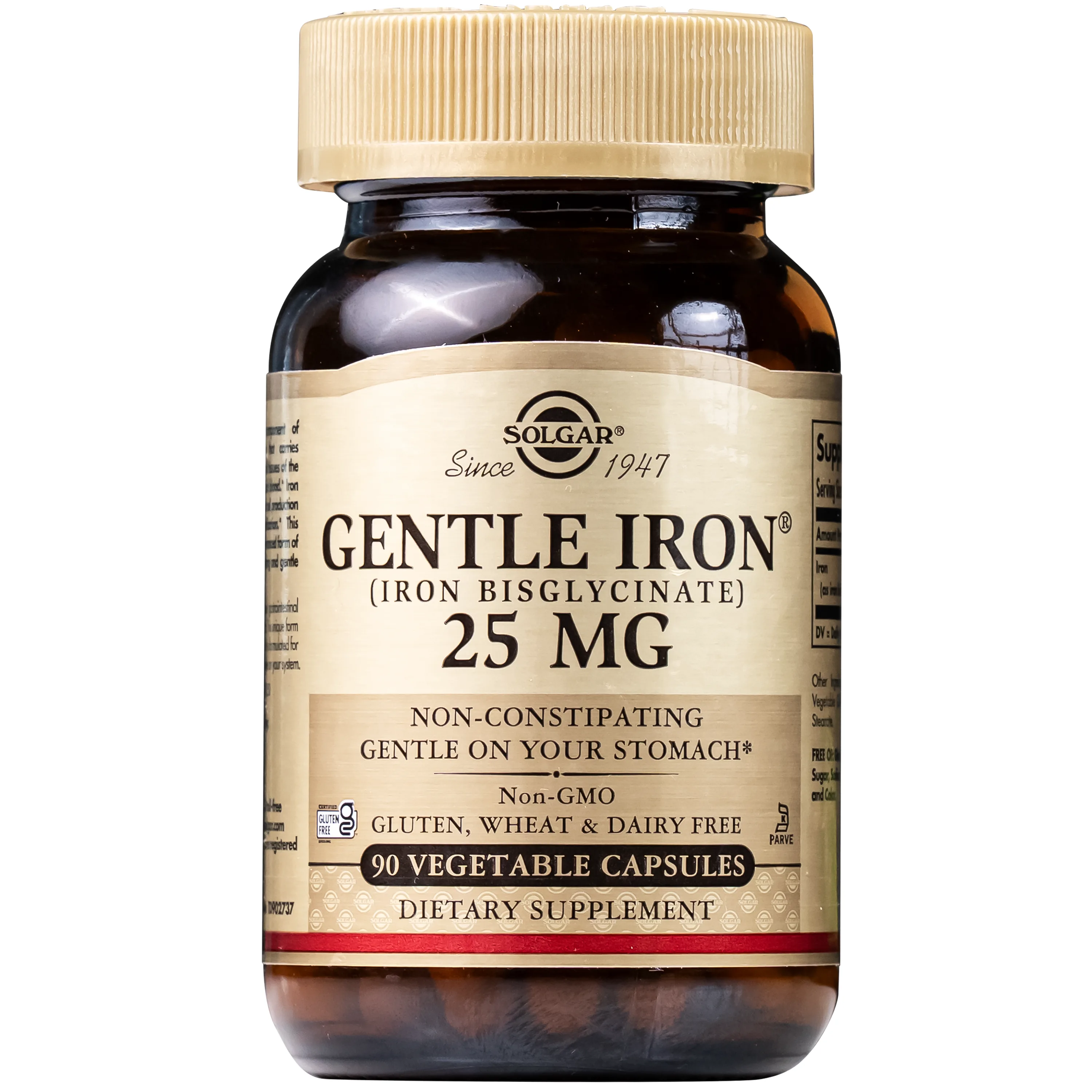 Hình ảnh Viên uống hỗ trợ quá trình sản sinh hồng cầu Gentle Iron (Iron Bisglycinate) 25 mg Solgar (90 viên)