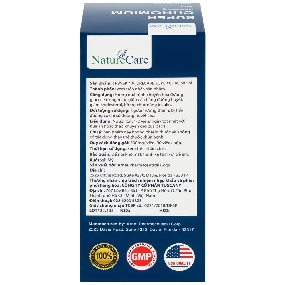 Hình ảnh Viên uống Super Chromium 250mcg NatureCare cân bằng đường huyết, giảm cholesterol (90 viên)