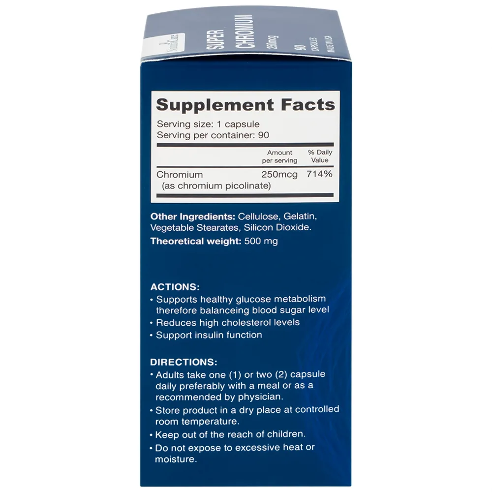 Hình ảnh Viên uống Super Chromium 250mcg NatureCare cân bằng đường huyết, giảm cholesterol (90 viên)