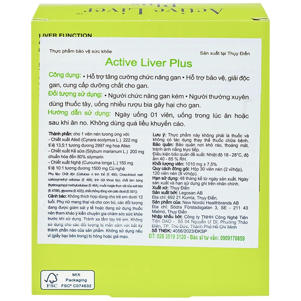 Hình ảnh Viên uống Active Liver Plus New Nordic hỗ trợ tăng cường chức năng gan (2 vỉ x 15 viên)
