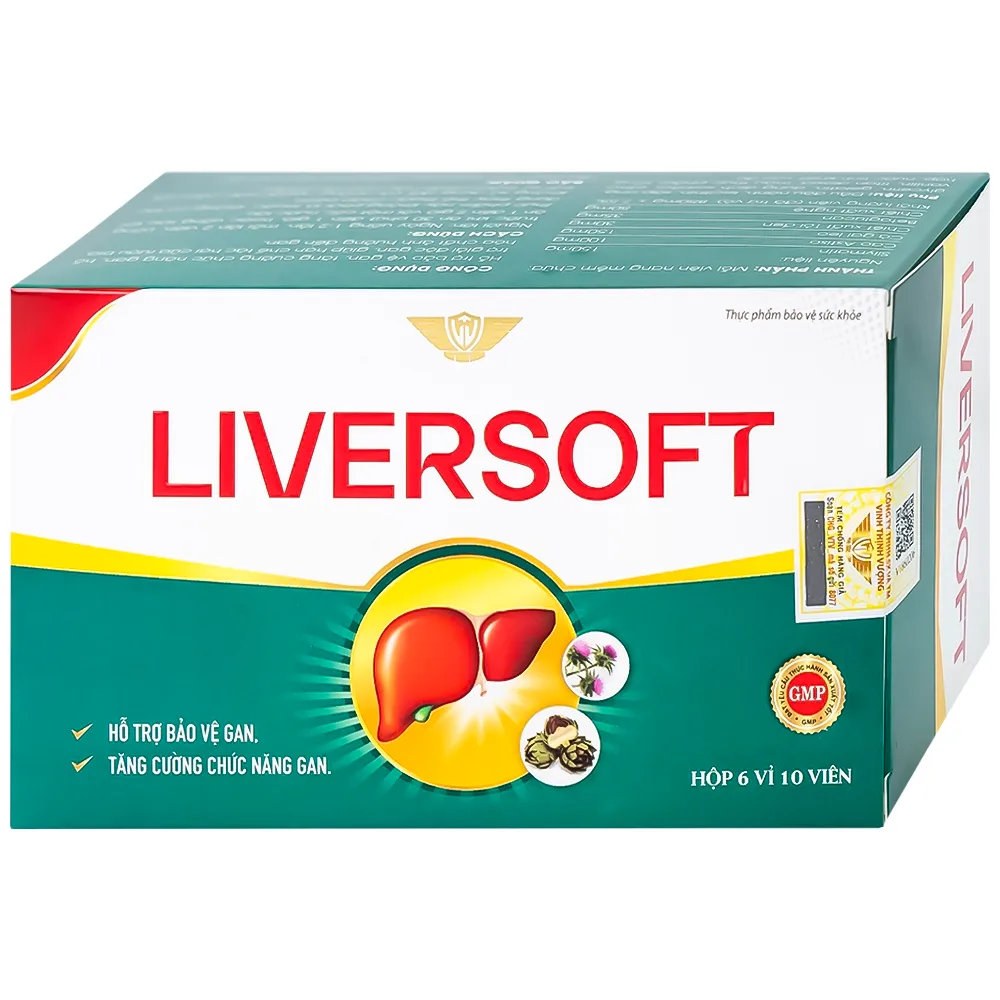 Hình ảnh Viên uống Liversoft hỗ trợ bảo vệ gan, tăng cường chức năng gan (6 vỉ x 10 viên)