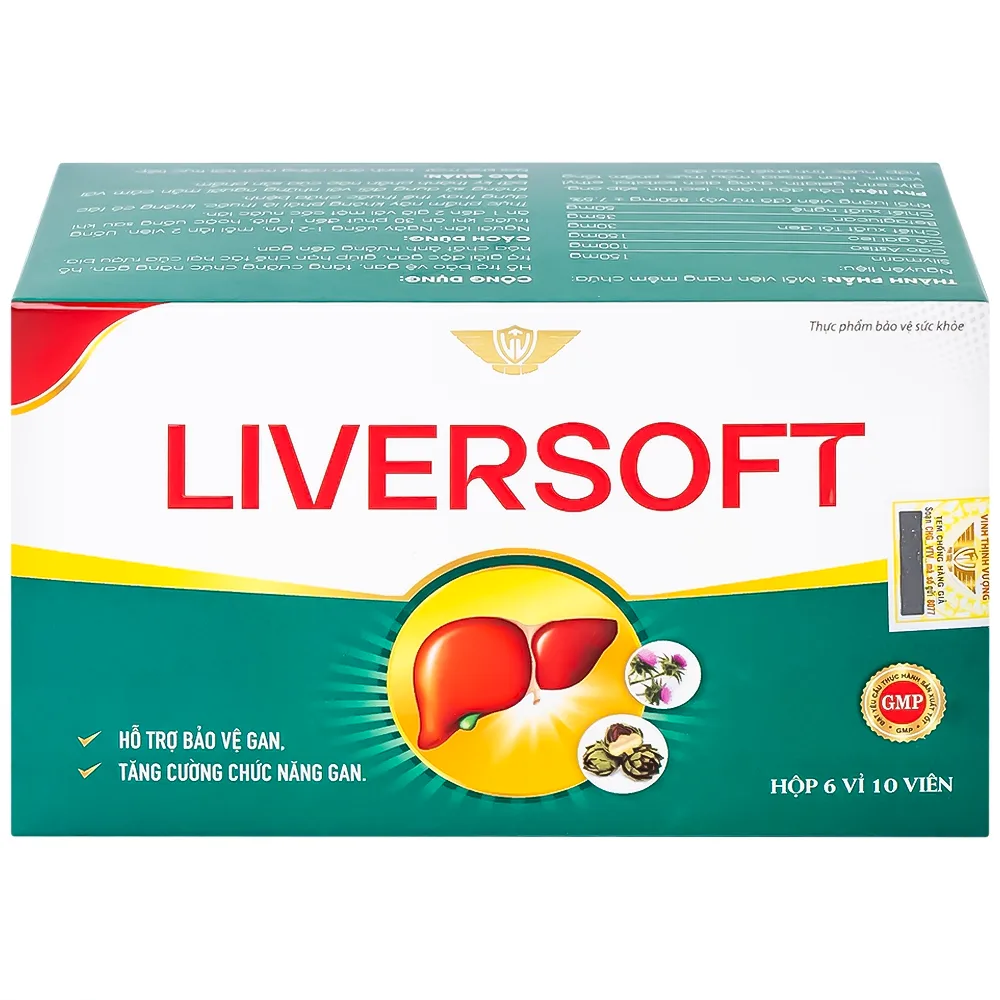 Hình ảnh Viên uống Liversoft hỗ trợ bảo vệ gan, tăng cường chức năng gan (6 vỉ x 10 viên)