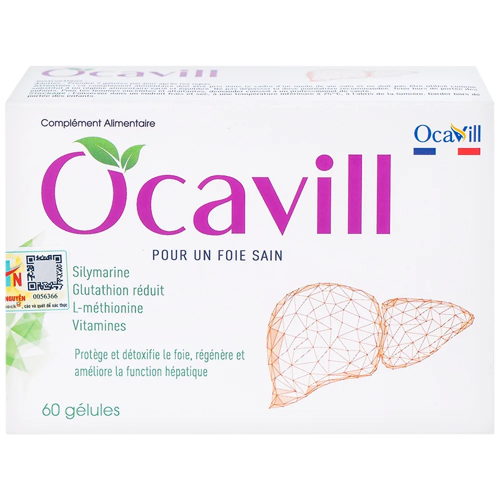 Hình ảnh Viên uống Ocavill hỗ trợ tăng cường chức năng gan, giải độc gan, bảo vệ gan (4 vỉ x 15 viên)