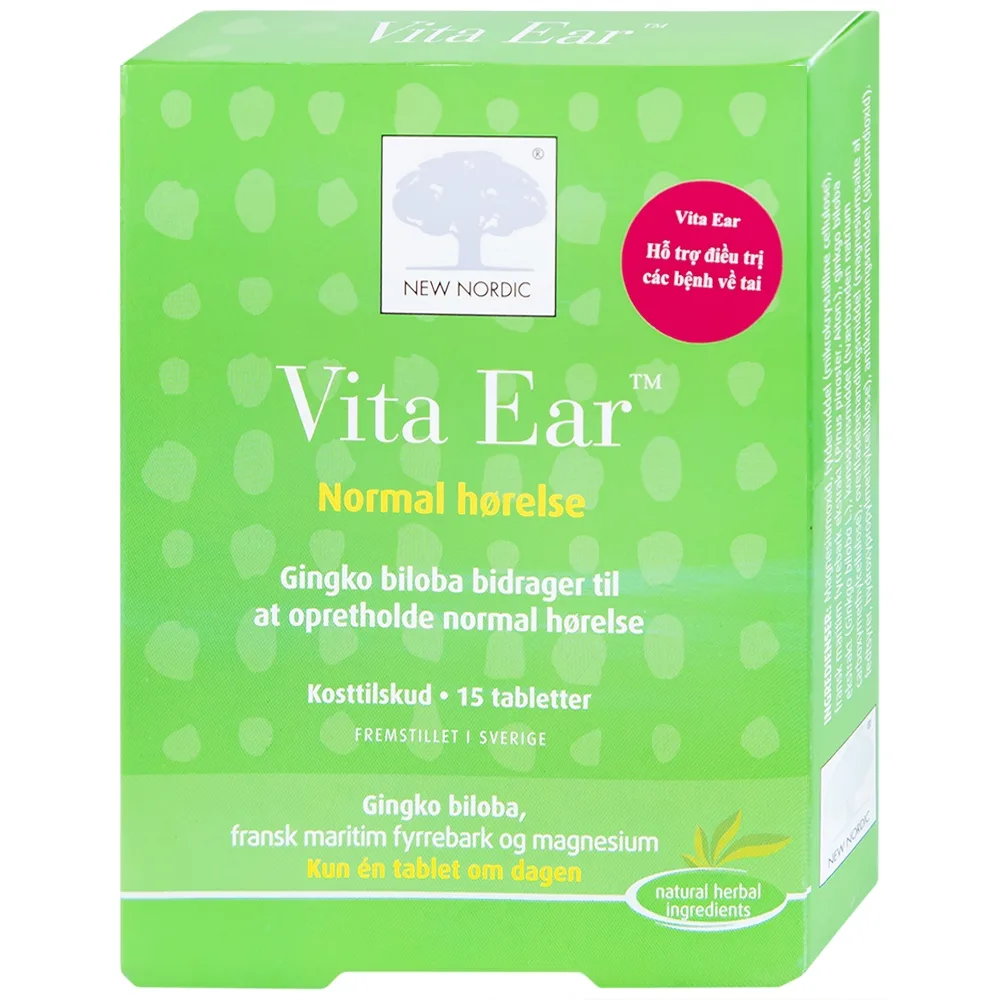 Hình ảnh Viên uống Vita Ear New Nordic tăng cường tuần hoàn não, cải thiện lưu thông máu đến tai, giảm ù tai (15 viên)