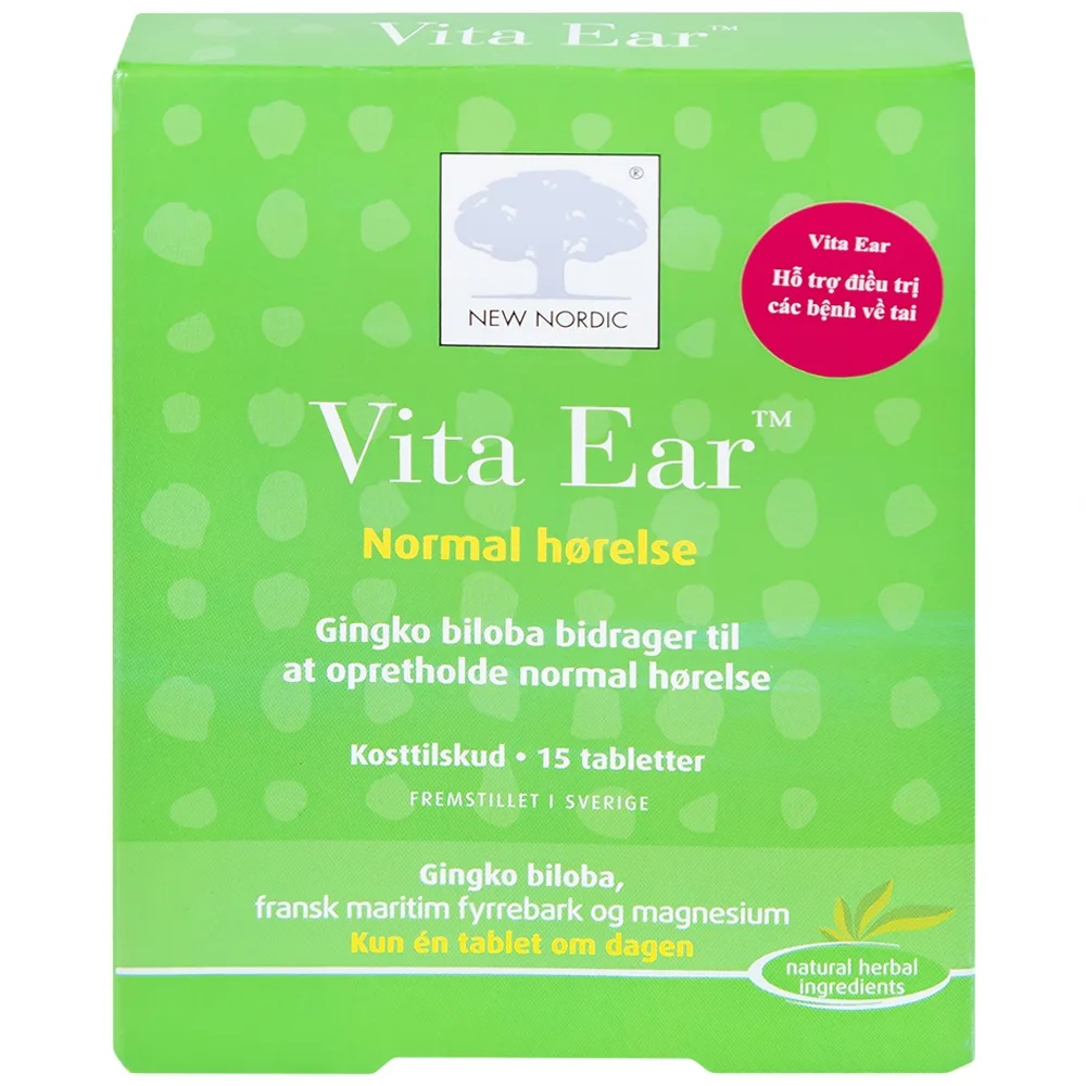 Hình ảnh Viên uống Vita Ear New Nordic tăng cường tuần hoàn não, cải thiện lưu thông máu đến tai, giảm ù tai (15 viên)