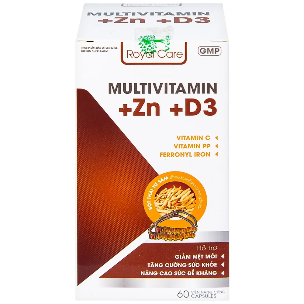 Hình ảnh Viên uống Multivitamin +Zn +D3 Royal Care hỗ trợ tăng cường sức khỏe, nâng cao sức đề kháng (60 viên)