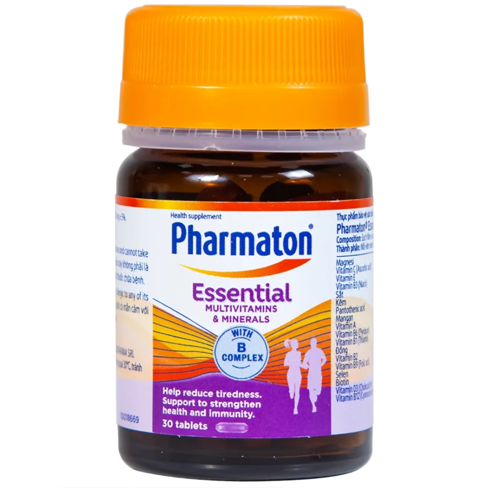 Hình ảnh Viên uống Pharmaton Essential Multivitamins Minerals hỗn hợp Vitamin và khoáng chất, tăng cường sức khỏe (30 viên)  