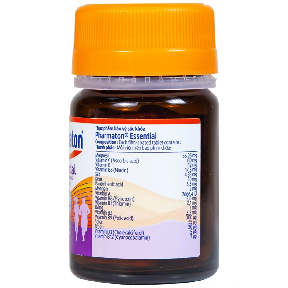 Hình ảnh Viên uống Pharmaton Essential Multivitamins Minerals hỗn hợp Vitamin và khoáng chất, tăng cường sức khỏe (30 viên)  