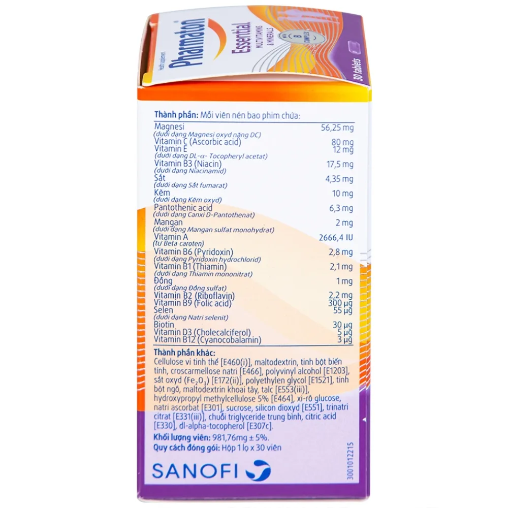 Hình ảnh Viên uống Pharmaton Essential Multivitamins Minerals hỗn hợp Vitamin và khoáng chất, tăng cường sức khỏe (30 viên)  