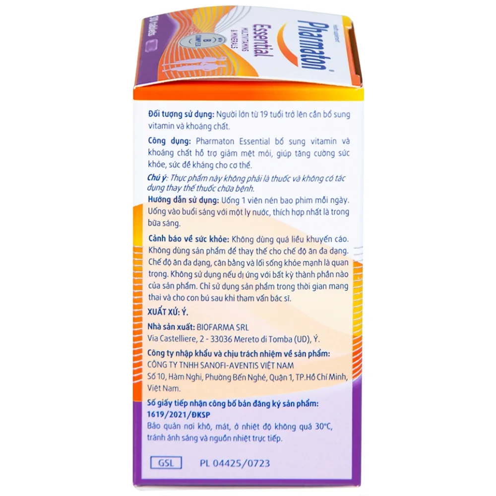 Hình ảnh Viên uống Pharmaton Essential Multivitamins Minerals hỗn hợp Vitamin và khoáng chất, tăng cường sức khỏe (30 viên)  